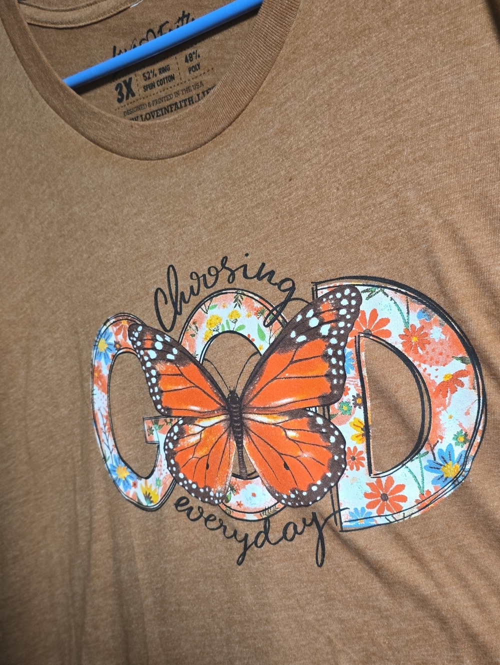 Choosing Good Everyday Butterfly Short Sleeve Tee - Brown